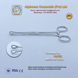 Body Piercing Forceps Tool | Sponge Clamp, Forester Design, 8mm Round Ends