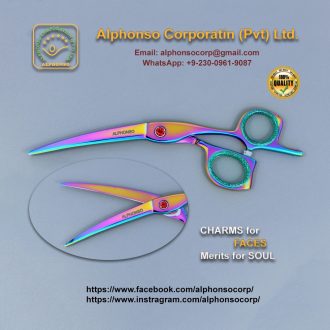 Barber Shears Curved Razor Edge | Premium Multicolor Haircutting Scissors