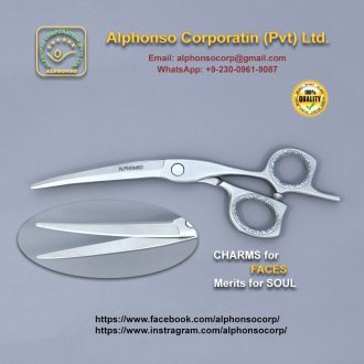 Professional Barber Shears Curved Razor Edge | Matte Finish Hair Cutting Scissors